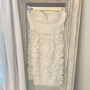 JS Collections white strapless dress